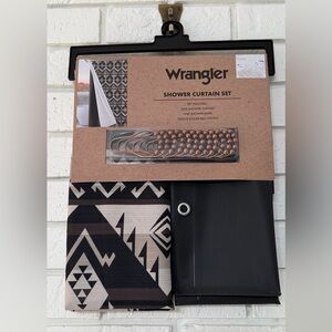 Wrangler Southwestern Shower Curtain Set 72x72 NWT Liner & Roller Hooks